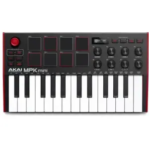 Akai MPK Mini 3 Compact 25-Key USB MIDI Keyboard Controller - Red Edition