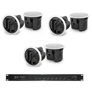 Bose FreeSpace FS2C White -16W ceiling Speakers Pair & Unistar PAX-120 RMS/ 70/100V/Amplifeir