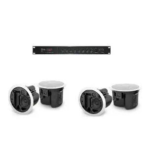 Bose FS2C White -16W ceiling Speakers Pair & Unistar PAX-120 RMS/ 70/100V/Amplifeir