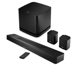 Bose Smart Soundbar Dolby Atmos & Bass Module 500 Subwoofer-Black & Surround Speakers-Black