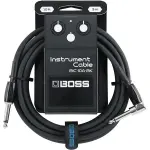 Boss BIC‑10A‑BK 3M Guitar Instrument Cable – Black (Right Angle to Straight)