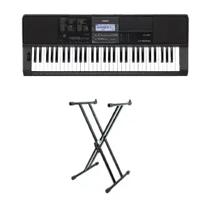 Casio CT-X870IN – 61-Key Portable Keyboard with Indian Tones & Rhythms - Black Bundel