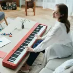 Casio CDP-S160 - 88-Key Digital Piano with Slim Portable Design in Red