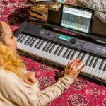 Casio LK-S450 61-Key Lighted Keyboard – Touch-Sensitive Keys, USB-MIDI, Black