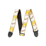 Fender 2 Monogrammed Strap — Stylish White/Brown/Yellow Guitar Strap