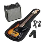 Fender 0371982632 Squier Affinity Series Precision Bass Guitar PJ Package- Brown Sunburst