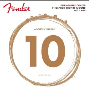 Fender 860CL Phosphor Bronze Coated Guitar Strings, Light Gauge 11-52