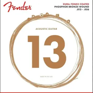 Fender 860M Phosphor Bronze Coated Acoustic Guitar Strings – Medium Gauge 13-56