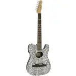 Fender 0968715026 6-String Acoustic Electric Guitar White Paysley Telacoustic
