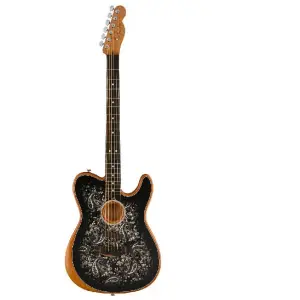 Fender 0972013288 FSR American Acoustasonic Telecaster Electric Guitar Black