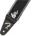Fender 0990642074 Weighless Guitar Strap – Running Logo Black/White