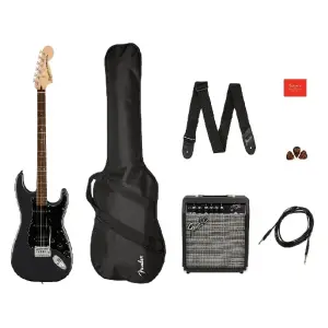 Fender Affinity Series Stratocaster HSS Pack – Black | Complete Electric Guitar Starter Package