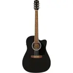 Fender FA-25CE Dreadnought Acoustic-Electric Guitar – Black – Cutaway Body, Built-in Tuner, Model 971913006