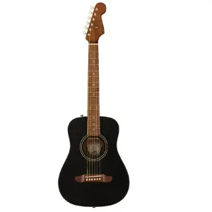Fender Redondo Mini Limited Edition Acoustic Guitar – Black Top with Bag (0970710106)