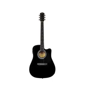 Fender Squier SA-105CE Dreadnought Acoustic-Electric Guitar – Black Finish