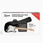 Fender Squier Sonic Stratocaster Beginner Set – Electric Guitar (Black)