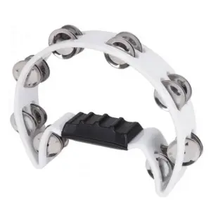 Hand Perc Performance Percussion PP4014 1/2 Moon Tambourine - White