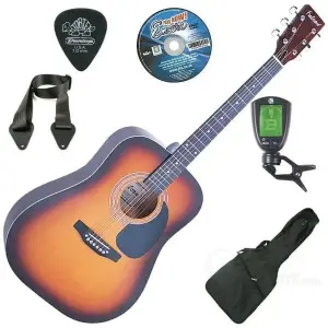 JHS Fg100SBoft / Falcon Acoustic Guitar SunBurst-Package