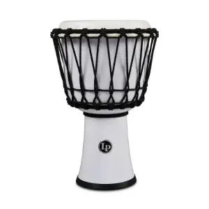 LP LP1607 7" White Rope-Tuned Circle Djembe with Perfect-Pitch Head