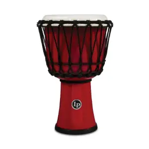 LP LP1607 Red 7-inch Rope Tuned Circle Djembe with Perfect-Pitch Head
