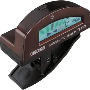 Roland BOSS TU-10-BN Clip-On Chromatic Tuner, Brown