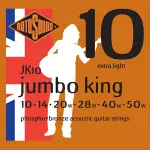 Rotosound JK10 Jumbo King Phosphor Bronze Acoustic Guitar Strings – 10-50 Gauge – Warm Tone & Quick Response