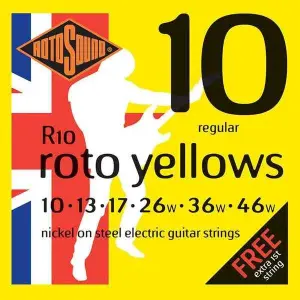 Rotosound R10 Electric Guitar Strings – Regular Gauge 10-46 Nickel Wound