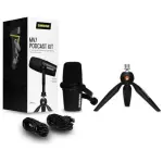 Shure MV7-K Podcast Microphone Bundle – USB/XLR Hybrid Mic with Accessories – Black