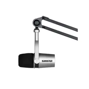 Shure MV7-S Podcast Microphone – USB/XLR Hybrid & Voice Isolation Technology - Silver
