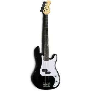 UNISTAR PB100-BK-KIT Gloss Black Bass Guitar with Accessory Kit