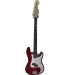 Unistar L-B1-4 Metallic Red 4-String Electric Bass Guitar - Powerful Tone & Smooth Playability