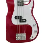 Unistar L-B1-4 Metallic Red 4-String Electric Bass Guitar - Powerful Tone & Smooth Playability