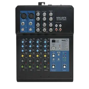 Unistar MXi.6FX 6-Input Audio Mixer with 24-bit Digital Effects Processor