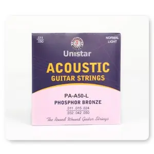 Unistar PA-A50-L Acoustic Guitar Strings - High-Quality Strings for Perfect Playability