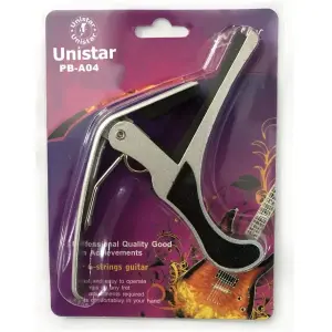 Unistar Pb-A04-Sl Guitar Capo - Silver - Durable & Easy to Use