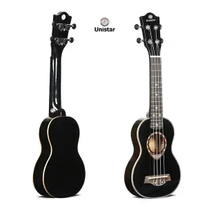 Unistar UK-LA03-21 Soprano Ukulele – Black, Compact Design & Great Sound
