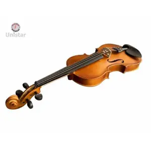 Unistar V-35 MB 2/4 Student Violin – Antique Brown Finish, Complete Beginner Outfit