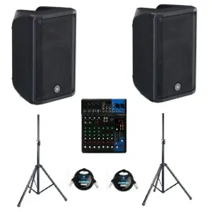 Yamaha 1 Pair of DBR-12 Powered Active Loudspeakers Bundle