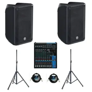 Yamaha 1 Pair of DBR-15 Powered Active Loudspeakers Bundle