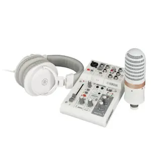 Yamaha AG03 mkII LSPK Live Streaming Pack – Studio-Quality Audio in White