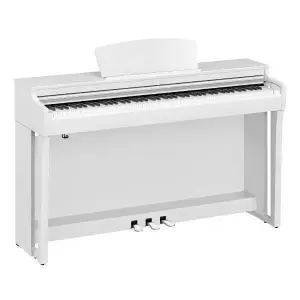 Yamaha CLP-725 Digital Piano with Bench – White – Authentic Grand Piano Sound & Elegant Design