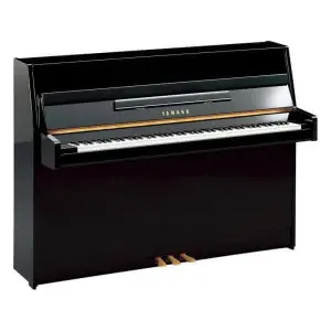 Yamaha JU109 PE AZ Upright Piano – Polished Ebony with Bench | Elegant Compact Acoustic Piano
