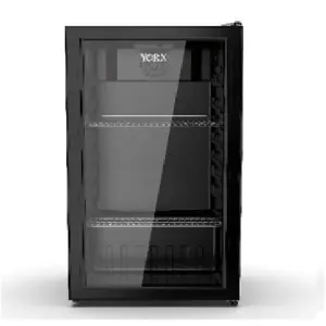 YORX Display Refrigerator with Glass Door 90 Liters 3.21 Feet Black Cabinet