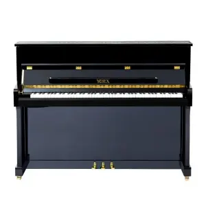 Yorx HU-110-EP Upright Piano 112cm – Ebony Polish Finish with Matching Bench