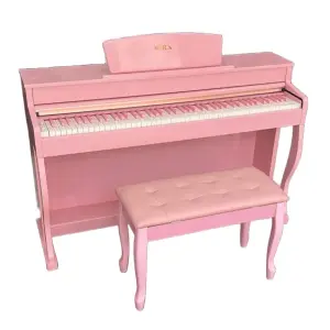 YORX K81 Pink Digital Piano with Matching Bench – Stylish Beginner Set