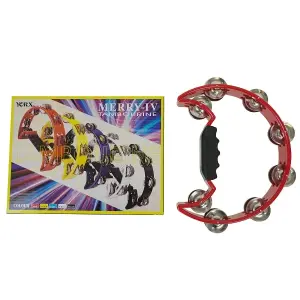 Yorx MT4-RD Single Row Cutaway Tambourine – Professional Sound & Sleek Design